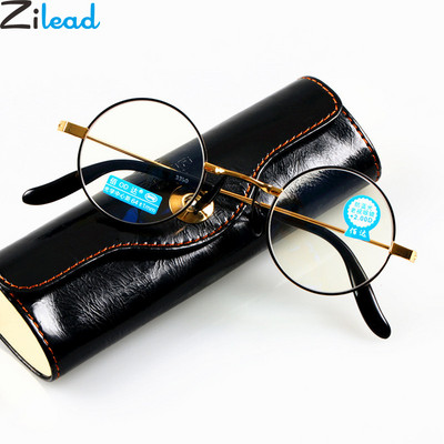 Zilead Retro Anti Blue-ray apaļas lasīšanas brilles sievietēm un vīriešiem zelta krāsas sveķu presbiopija brilles unisex brilles vecāka gadagājuma cilvēkiem