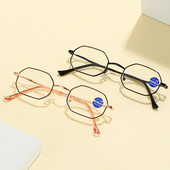 iboode Vintage naočale s metalnim poligonskim okvirom, uniseks naočale za dalekovidnost, naočale s povećalom dioptrija +1,0 1,5 2,0 2,5 3,0 3,5 4,0