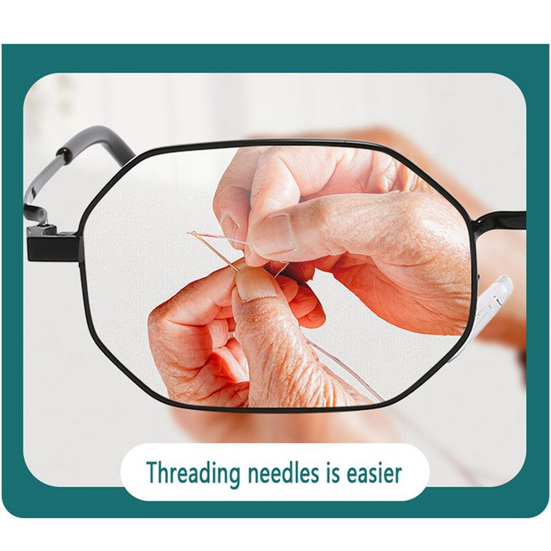 iboode Vintage naočale s metalnim poligonskim okvirom, uniseks naočale za dalekovidnost, naočale s povećalom dioptrija +1,0 1,5 2,0 2,5 3,0 3,5 4,0