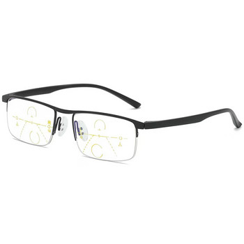 May Flower Progressive Multifocal Reading Glasses Half Frame Metal Presbyopic Eyewear Anti Blue Ray квадратни увеличителни очила