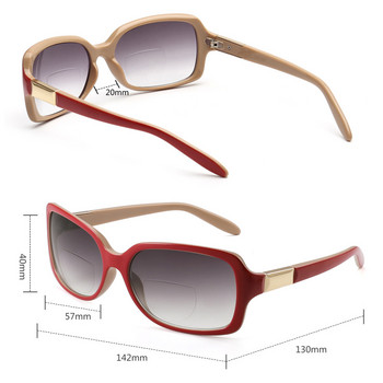 JM квадратни бифокални слънчеви очила Reader Women Gradient Lens Sun Reading Glasses