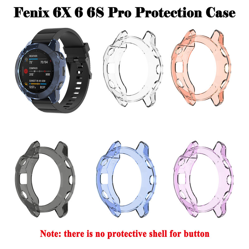 Mekana TPU zaštitna futrola za Garmin Fenix 7 7S 7X 5S 5 5X Plus 6S 6 6X Pametni sat Zaštitni okvir Poklopac Branik Shell Fenix7