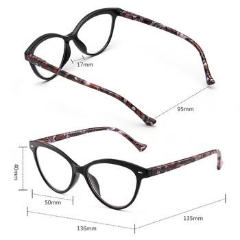 JM Women Spring Hinge Cat Eye Reading Glasses Floral Magnifier Очила за четене с пресбиопичен диоптър