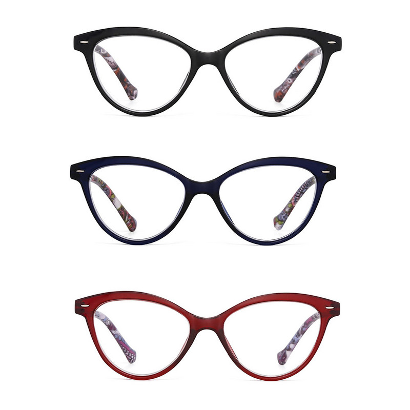 JM ženske naočale za čitanje s proljetnom šarkom s mačjim okom i cvjetnim povećalom Naočale za čitanje s dioptrijom s dalekovidnošću