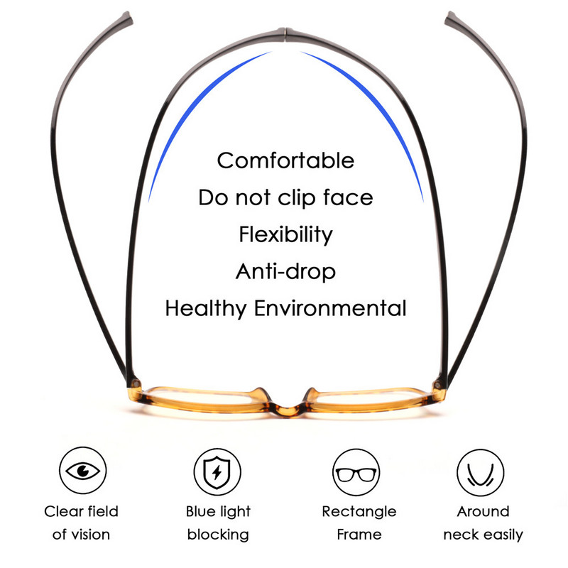 JM Magnet Temple Blue Light naočale za čitanje za muškarce Žene Vintage četvrtaste dioptrijsko povećalo Naočale za dalekovidnost