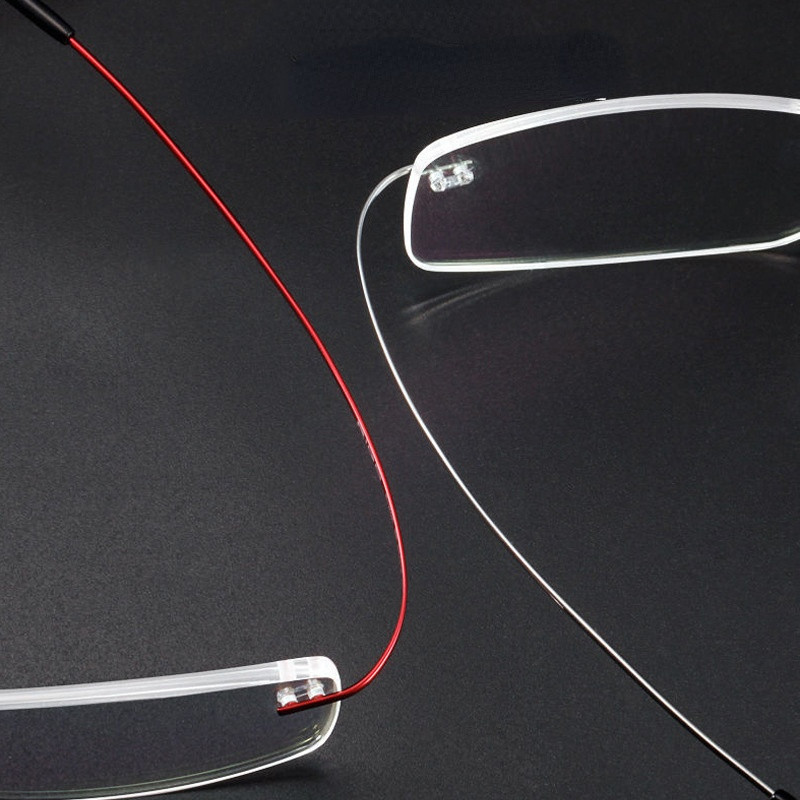 Naočale za čitanje bez okvira za muškarce i žene s oštrim rubovima Ultra-lagane poslovne HD naočale od smole Anti-plave naočale za starije osobe