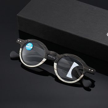 2022 Wood Grain прогресивни мултифокални очила за четене Мъже Жени Очила против синя светлина Ретро ретро кръгли очила за пресбиопия