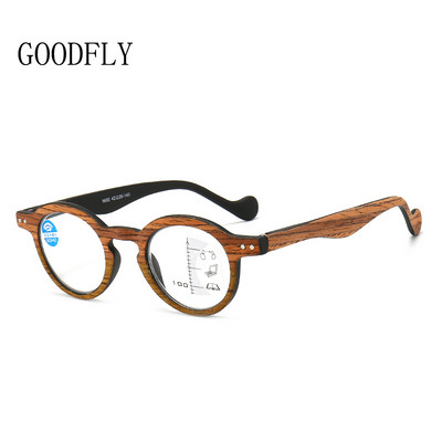 2022 Wood Grain Progressive Multifocal Reading Γυαλιά Ανδρικά Γυναικεία Anti Blue Light Γυαλιά Retro Vintage Στρογγυλά Γυαλιά Πρεσβυωπίας