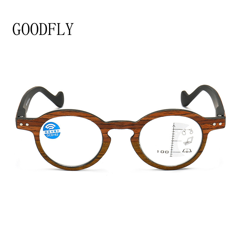 2022 Wood Grain Progressive Multifocal Reading Γυαλιά Ανδρικά Γυναικεία Anti Blue Light Γυαλιά Retro Vintage Στρογγυλά Γυαλιά Πρεσβυωπίας