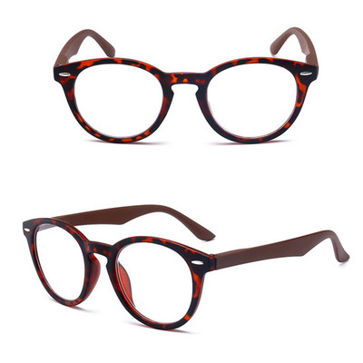 Moterų skaitymo akiniai Vyrams Apvalūs retro rėmeliai Toliaregystė Presbyopia Readers Akiniai su dioptrija