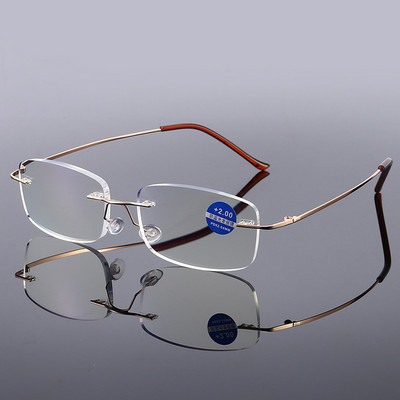 Ochelari de lectură pentru bărbați Ochelari pentru prezbiție fără ramă Ochelari prescripți la modă Ochelari optici +1,0 până la +4,0 Ochelari pentru femei 2023
