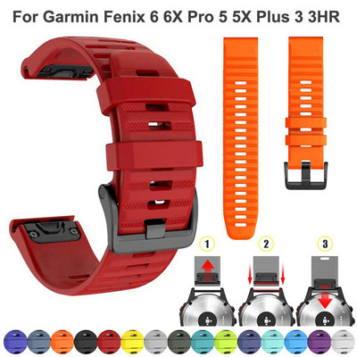 Jauna viedā silikona rezerves siksna Garmin Fenix 6 6S 6X Pro 5 5X Plus 3 3 HR 7X 7 7S Forerunner 935 aprocei 20 22 26MM