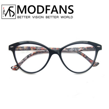 MODFANS Cat Eye Reading Glasses Women Spring Hinge Light Presbyopic Readers Eyeglasses with Diopter +0.5 to +4.0