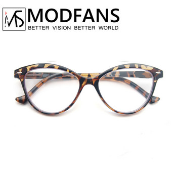 MODFANS Cat Eye Reading Glasses Women Spring Hinge Light Presbyopic Readers Eyeglasses with Diopter +0.5 to +4.0