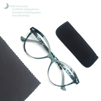 MODFANS Cat Eye Reading Glasses Women Spring Hinge Light Presbyopic Readers Eyeglasses with Diopter +0.5 to +4.0