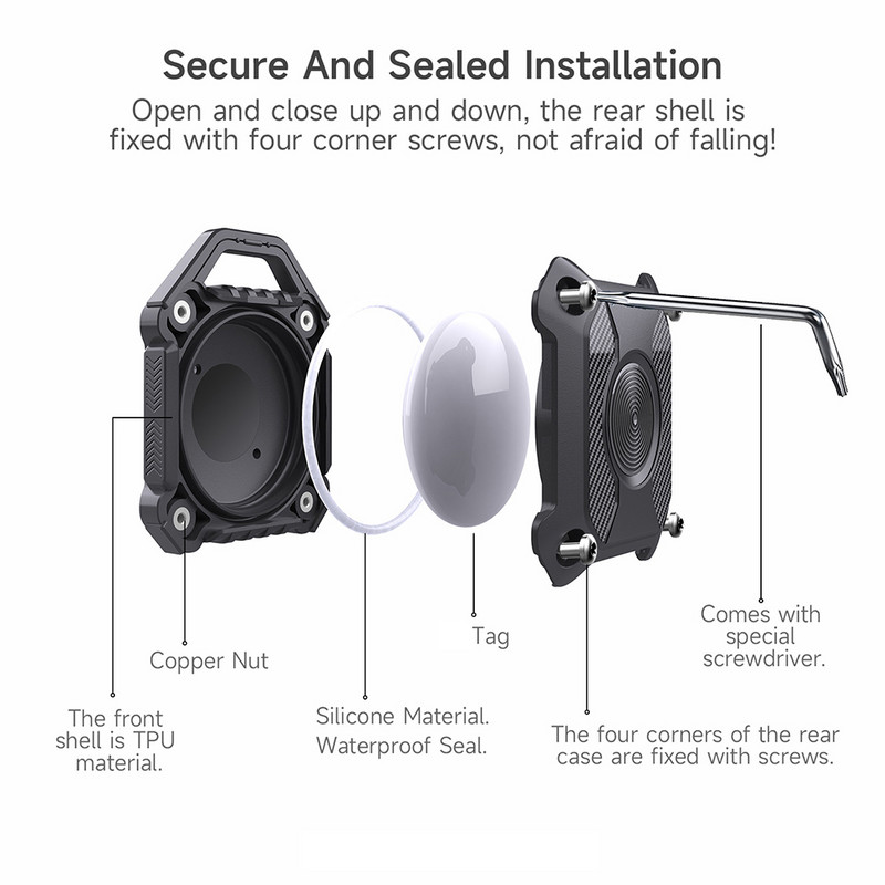 Husă pentru AirTag Locator Husă de protecție din silicon moale Husă TPU rezistentă la apă, anti-pierdere, anti-zgârieturi, cu accesorii pentru breloc