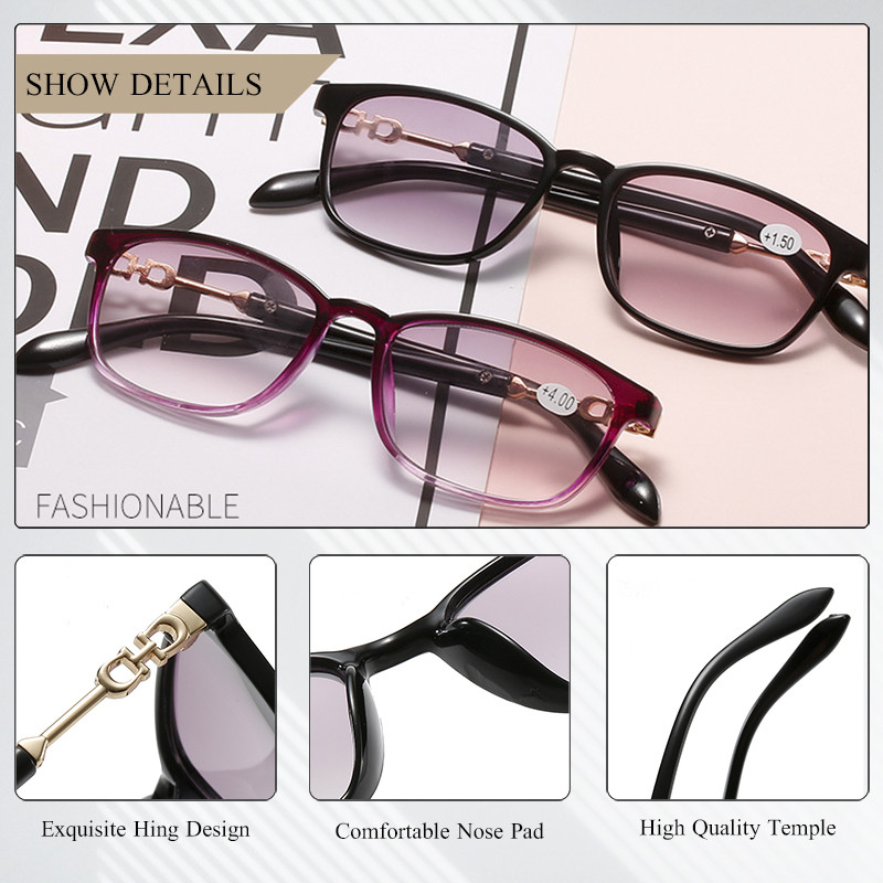 CRIXALIS luksuzne sunčane naočale za čitanje za žene Modne naočale s gradijentnim lećama Ženske čitateljske naočale s dioptrijskom naočalama Ženske +1.0