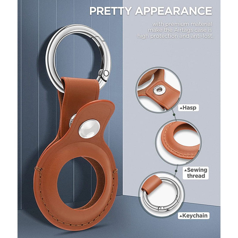 Prikladno za Apple Airtag kožnu torbicu, pogodno za Apple Tracker Device Anti-Drop, Anti-Lost Airtag torbicu