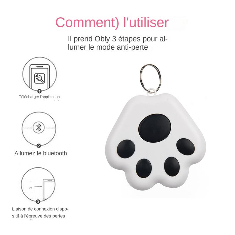 Nutikas Bluetooth-mobiiltelefoni alarm koera küünis võtmehoidja ripats kahesuunaline otsimisotsija kadumisevastane seade