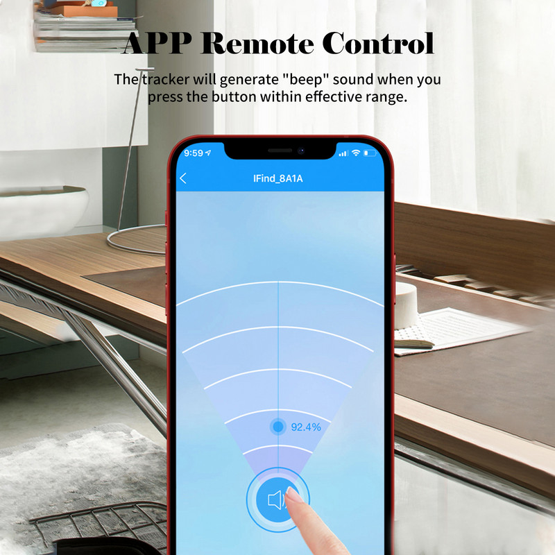 Belaidis GPS sekiklis, skirtas naminiams gyvūnėliams Raktai Krepšiai Piniginės APP Valdymo elementų Vietovės Selfie Užraktas, skirtas iOS / Android telefonams Judesio sekimas