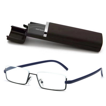 Γυαλιά ανάγνωσης Anti-Blue Light TR90 Metal Half Frame Ανδρικά συνταγογραφούμενα γυαλιά οράσεως Ανδρικά γυαλιά με θήκη διόπτρας +1,0 έως +6,0