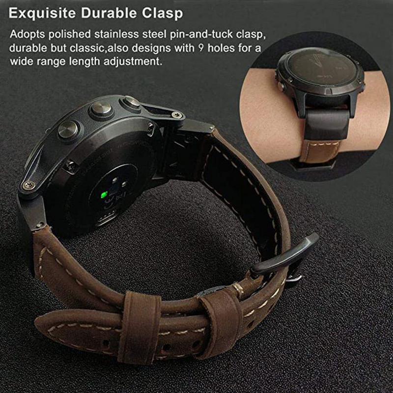 22 26mm Watch Band Kožni remen Fenix 6 5 Plus 6X Pro 3HR Instinct 2 Smart 7X 7 7S Narukvica Quick Release remen za garmin epix