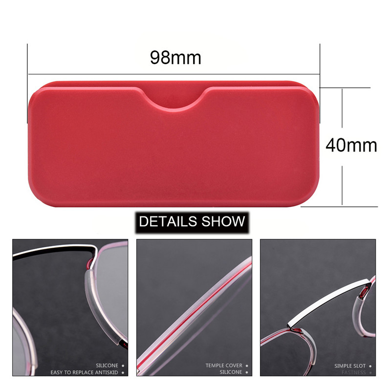 NONOR Nosies skaitymo akiniai be kojų TR Vyriški akiniai Skaitymui skirti mini akiniai moterims Nosies skaitytuvo akiniai su dėklu