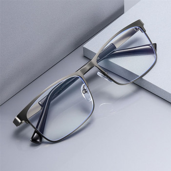 Класически очила за четене с метална рамка Мъжки анти синя светлина Бизнес очила за пресбиопия Оптични очила Грижа за зрението +1,0~+4,0