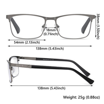Κλασικά γυαλιά ανάγνωσης Μεταλλικός σκελετός Ανδρικό Anti Blue Light Business Presbyopic Glasses Optical Eyewear Vision Care +1,0~+4,0