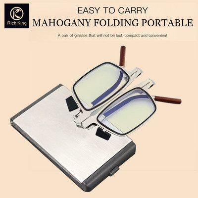 Φορητά αναδιπλούμενα γυαλιά ανάγνωσης Γυναικεία Ανδρικά Αντι-Μπλε Φως Υπερλεπτό Υπολογιστή μπορεί να κολλάει τηλέφωνο Γυαλιά με θήκη γυαλιών 1.5