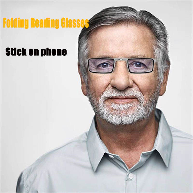 Φορητά αναδιπλούμενα γυαλιά ανάγνωσης Γυναικεία Ανδρικά Αντι-Μπλε Φως Υπερλεπτό Υπολογιστή μπορεί να κολλάει τηλέφωνο Γυαλιά με θήκη γυαλιών 1.5