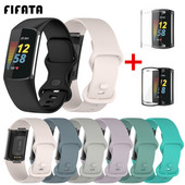 Službeni remen za sat za Fitbit Charge 5 Smartwatch za Charge 5 sportsku narukvicu za ručni remen + zaštitna maska za cijeli zaslon