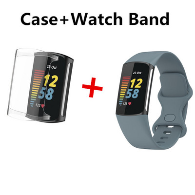 Službeni remen za sat za Fitbit Charge 5 Smartwatch za Charge 5 sportsku narukvicu za ručni remen + zaštitna maska za cijeli zaslon