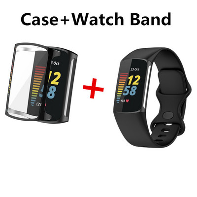 Službeni remen za sat za Fitbit Charge 5 Smartwatch za Charge 5 sportsku narukvicu za ručni remen + zaštitna maska za cijeli zaslon