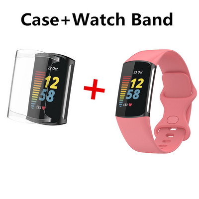 Službeni remen za sat za Fitbit Charge 5 Smartwatch za Charge 5 sportsku narukvicu za ručni remen + zaštitna maska za cijeli zaslon