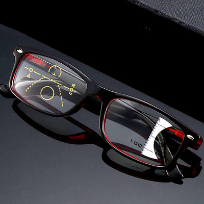 Висококачествени прогресивни мултифокални очила за четене Мъже Жени Анти синя светлина Пресбиопични очила Квадратна пълна рамка +1,5 2,5