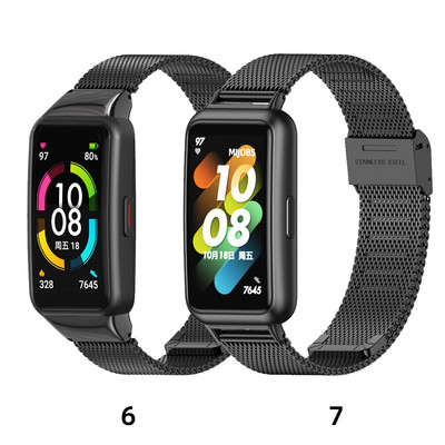 Rihm Huawei Band 7 jaoks Rihm Honor Band 6 Band Kella jaoks Sobib uuele Fit 2 Pro NFC randmepaelale käevõru metallist randmetarvikud