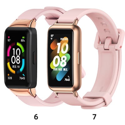 Rihm Huawei Band 7 jaoks Rihm Honor Band 6 Band Kella jaoks Sobib uuele Fit 2 Pro NFC randmepaelale käevõru metallist randmetarvikud