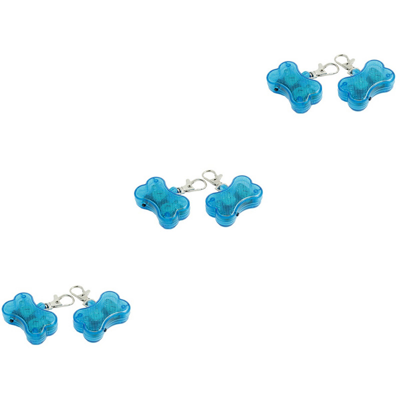 6 ks LED svietiaci prívesok proti strateným psím kostiam pre domáce zvieratá (modrý)