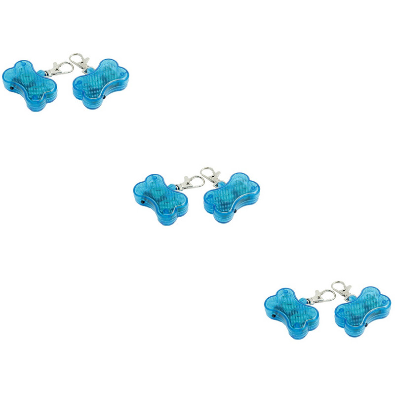 6 ks LED svietiaci prívesok proti strateným psím kostiam pre domáce zvieratá (modrý)