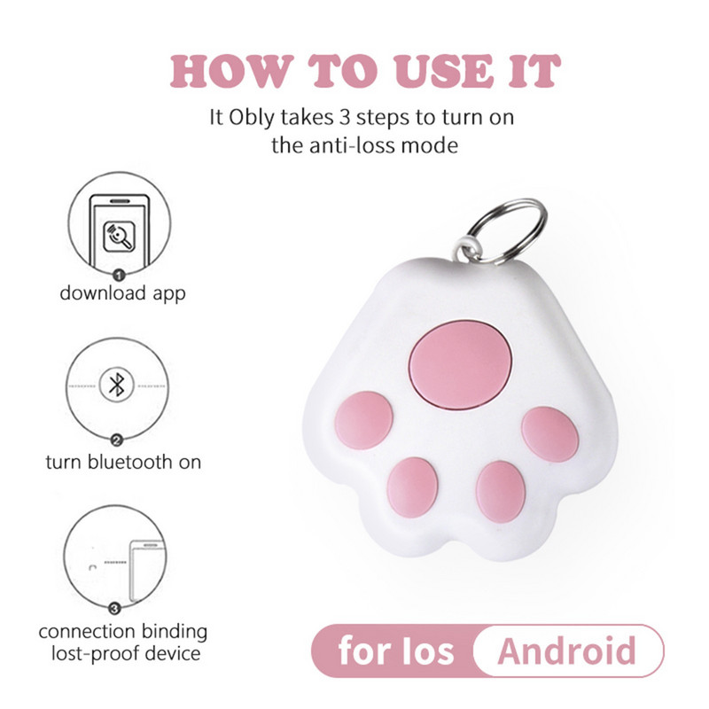 Intelligens GPS nyomkövető Bluetooth-kompatibilis lokátor nyomkövető kisállat kutya macska gyerekeknek autós pénztárca Intelligens címke elvesztése elleni kulcstartó tartozékok