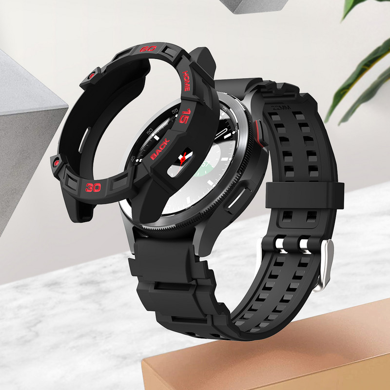 2022. gada jaunums, kas paredzēts Samsung Galaxy Watch 4 Classic 46 mm TPU korpusam, aizsargapvalkam, siksniņai, rokassprādzes lādētājs pulkstenim 4 46 mm Classic