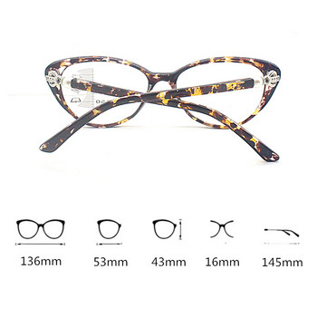 Γυναικεία γυαλιά ματιών γάτας Γυναικεία ρετρό προοδευτικά πολυεστιακά γυαλιά ανάγνωσης Tr90 Υψηλής ποιότητας Μεγεθυντική πρεσβυωπία κοντά σε μακρινή όραση