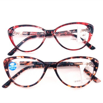 Γυναικεία γυαλιά ματιών γάτας Γυναικεία ρετρό προοδευτικά πολυεστιακά γυαλιά ανάγνωσης Tr90 Υψηλής ποιότητας Μεγεθυντική πρεσβυωπία κοντά σε μακρινή όραση