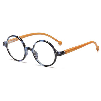 Γυαλιά υπερμετρωπίας για κουρασμένη όραση ανδρών Anti Blue Light Ξύλινα πόδια υπολογιστή Μικρός σκελετός Vintage Στρογγυλά Διαφανή Ανδρικά Γυαλιά