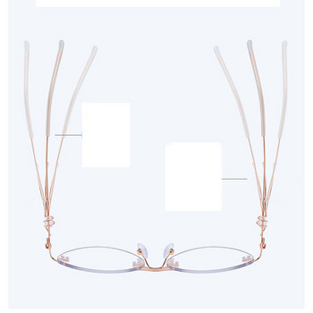 Ahora Lady\'s Frameless Reading Glasses Anti Blue Light Crystal Metal Spectacles Presbyopia Glasses Hyperopia +1,0+1,5...+4,0