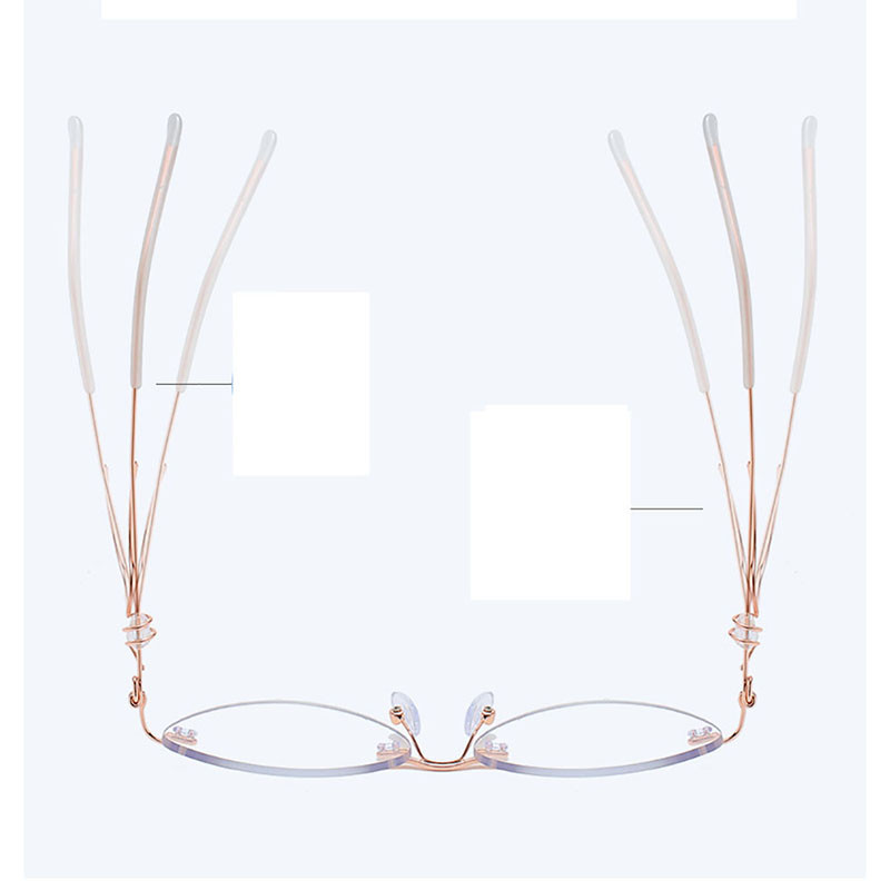 Ahora Ženske naočale za čitanje bez okvira Anti Blue Light Crystal Metal Naočale za dalekovidnost Naočale za dalekovidnost +1,0+1,5...+4,0