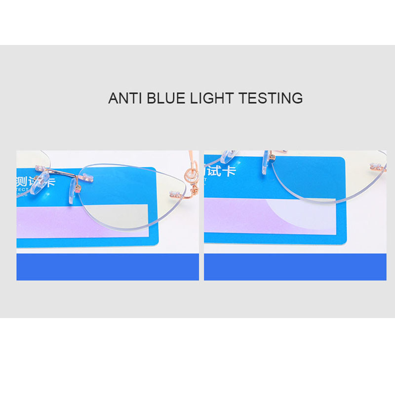 Ahora Ženske naočale za čitanje bez okvira Anti Blue Light Crystal Metal Naočale za dalekovidnost Naočale za dalekovidnost +1,0+1,5...+4,0
