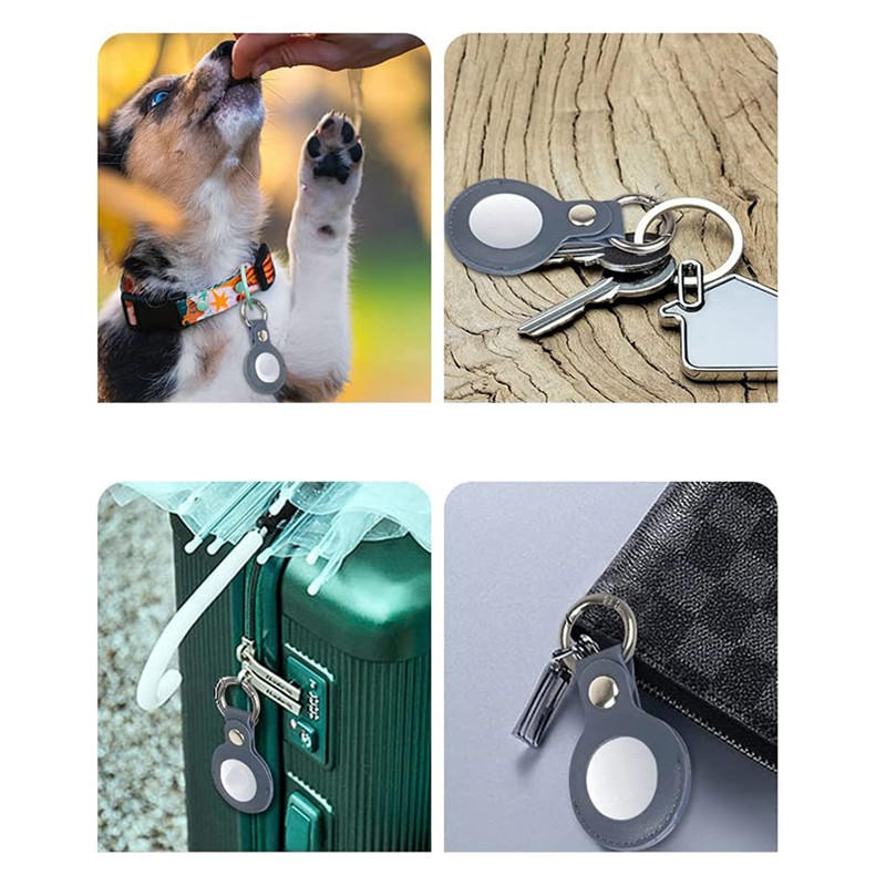 Θήκη 2 τμχ Συμβατή για Apple Airtag, δερμάτινο κάλυμμα PU με μπρελόκ για μπρελόκ για αξεσουάρ Air Tag