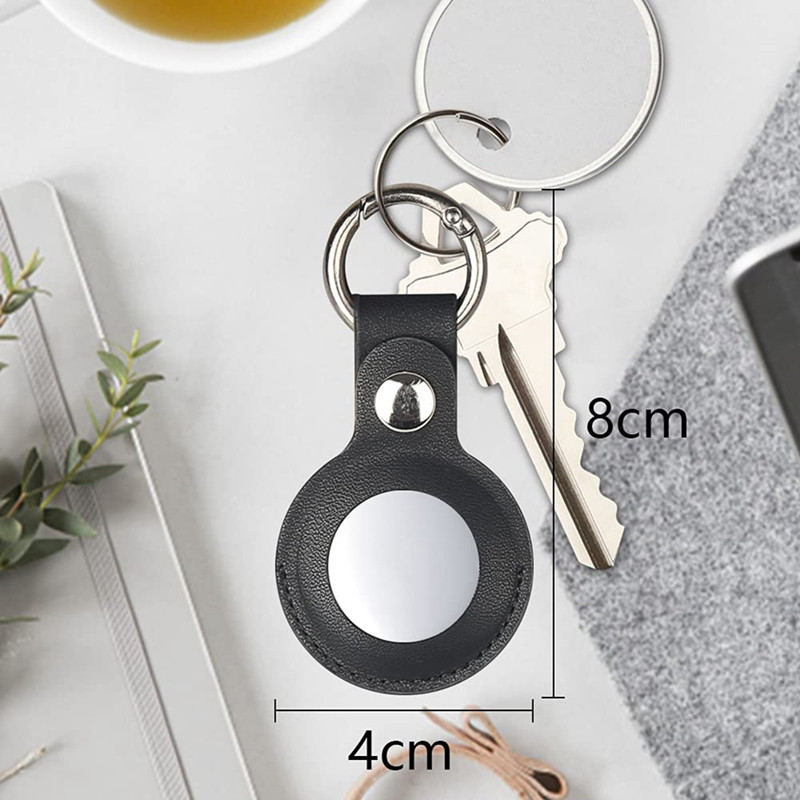 Θήκη 2 τμχ Συμβατή για Apple Airtag, δερμάτινο κάλυμμα PU με μπρελόκ για μπρελόκ για αξεσουάρ Air Tag